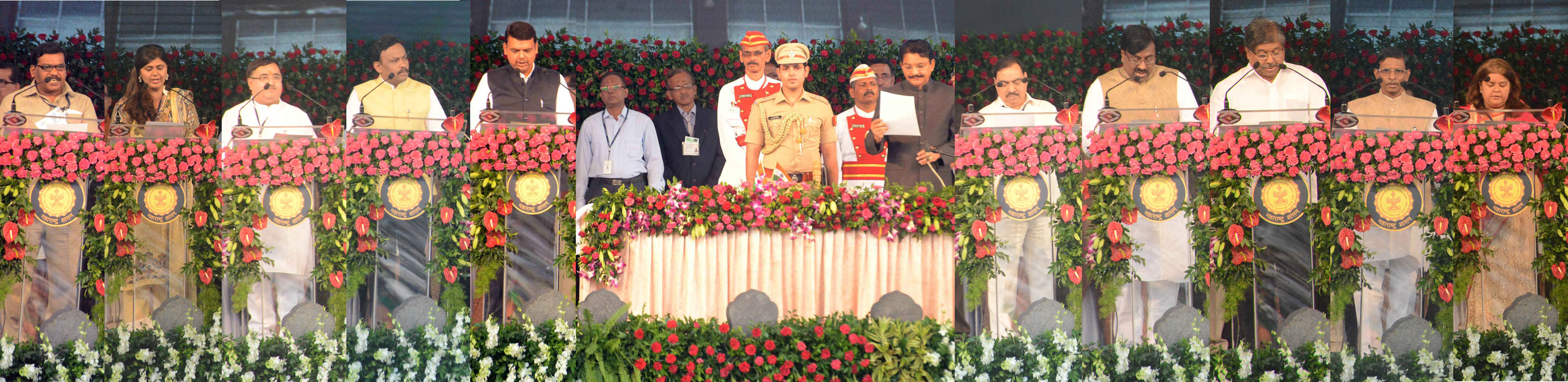 Oath Taking Ceremony of Chief Minister and Minister's of Maharashtra at Wankhede Stadium Mumbai.