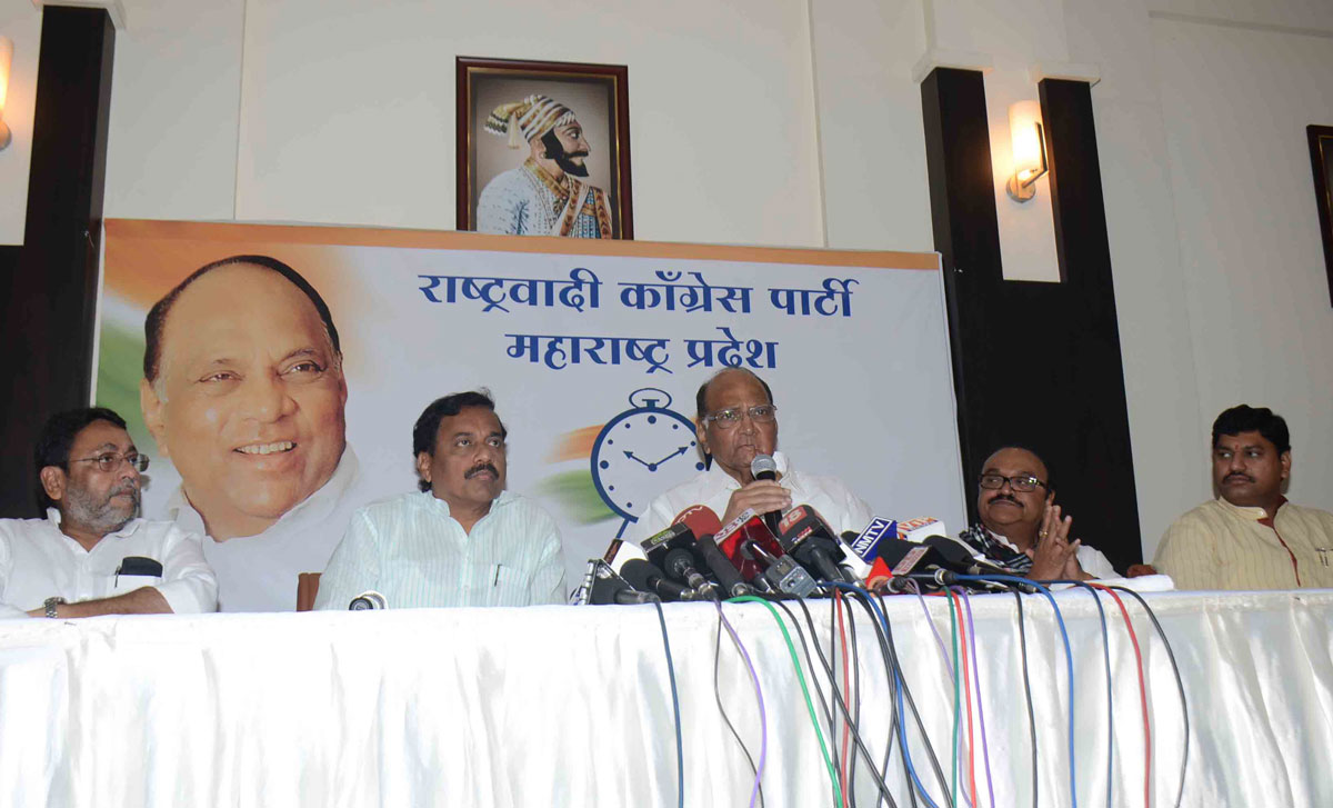 NCP Chief Sharad Pawar Press Conference at Rashtravadi Bhavan Nariman Point.