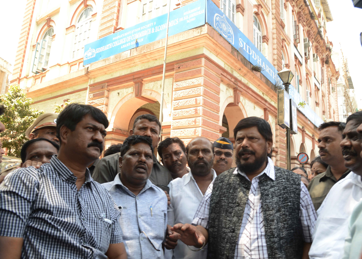 RPI Leader MP Ramdas Athawale at Siddharth College Anand Bhavan.