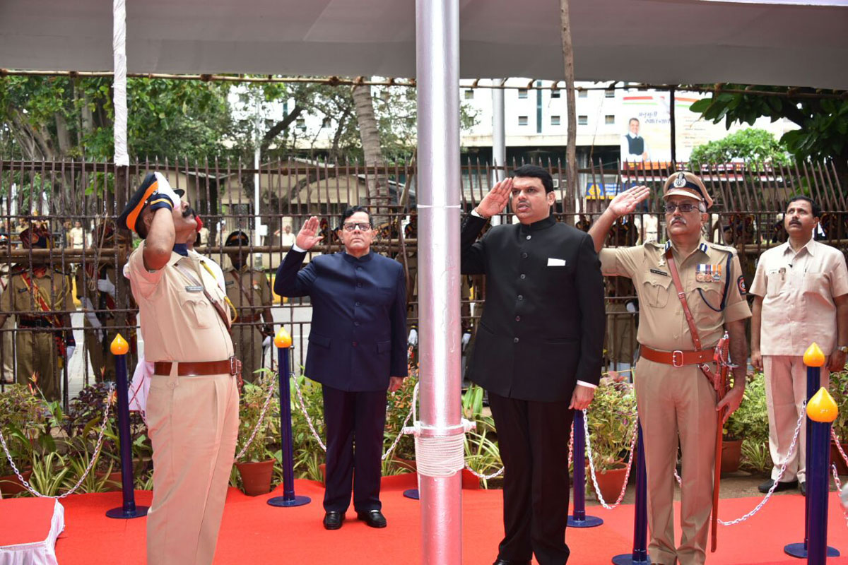 Chief Minister Devendra Fadnavis on 70th Independence Day at Mantralay.