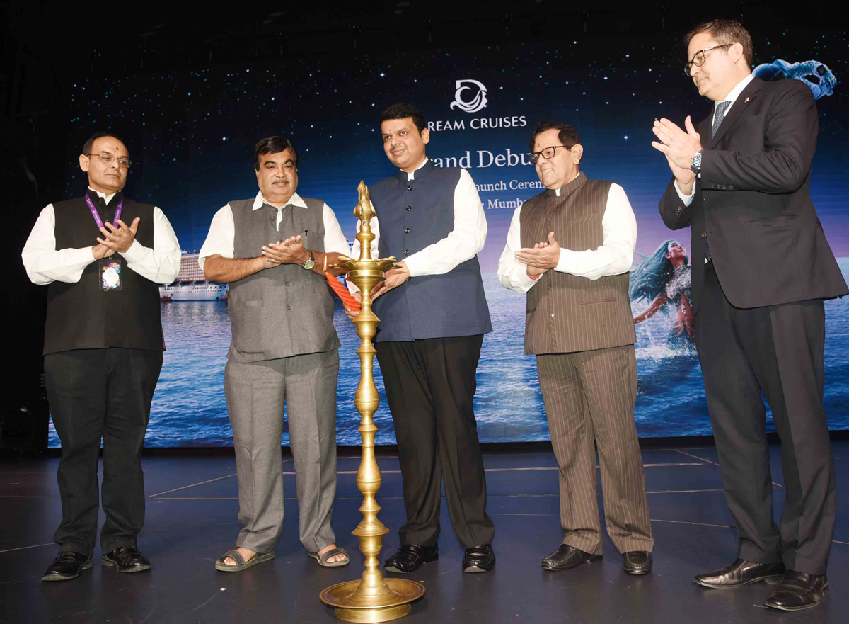Genting Dream,The Inaugural Dream Cruise Ceremony in Chief Presence of hon'ble Chief Minister Devendra Fadnavis & hon'ble Union Minister of Shipping & Road Transport Nitin Gadkari in Mumbai.