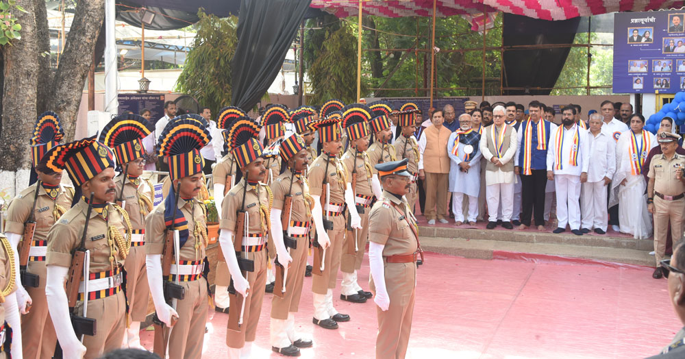 Leaders Paying Tribute to Bharatratna Mahamanav Dr. B.R. Ambedkar on 135th year Jayanti in Mumbai.