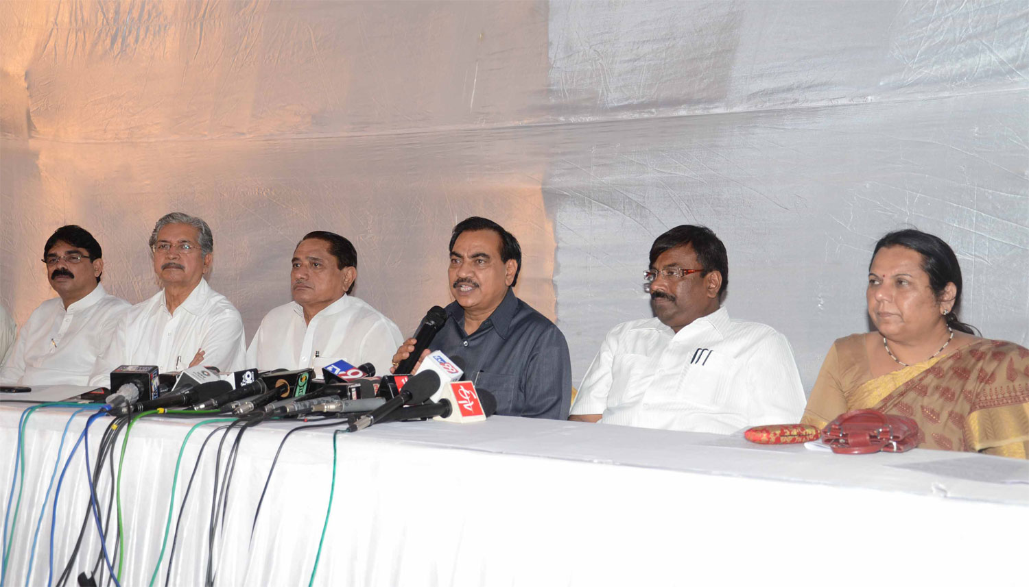 PRESS CONFERENCE &TEA PARTY BY OPPOSITION LEADER EKNATH KHADSE.