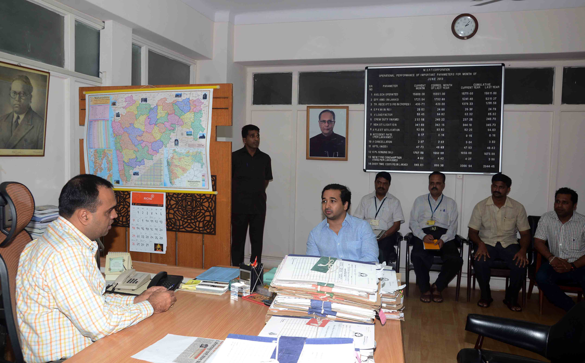 SWABHIMAAN SANGHTANA PRESIDENT NITESH RANE AT ST MAHAMANDAL OFFICE.