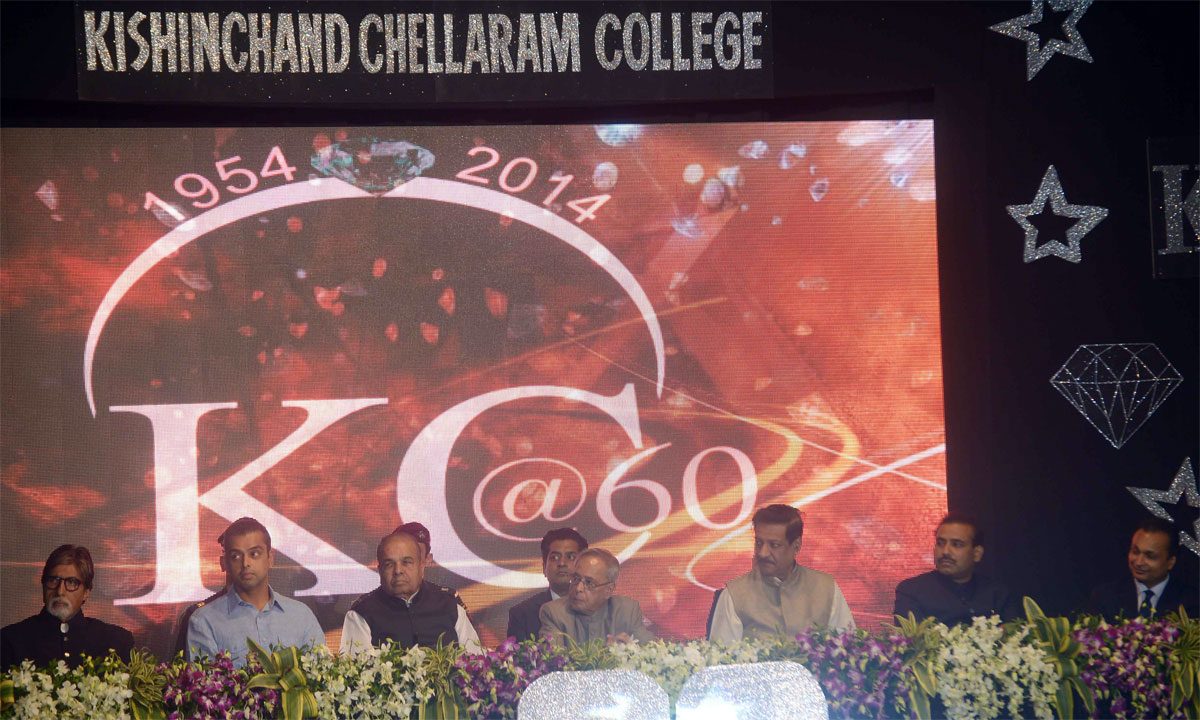 President Of India Pranab Mukherjee During 60th Anniversary Diamond Jubilee Celebration of K.C.College at Churchgate.
