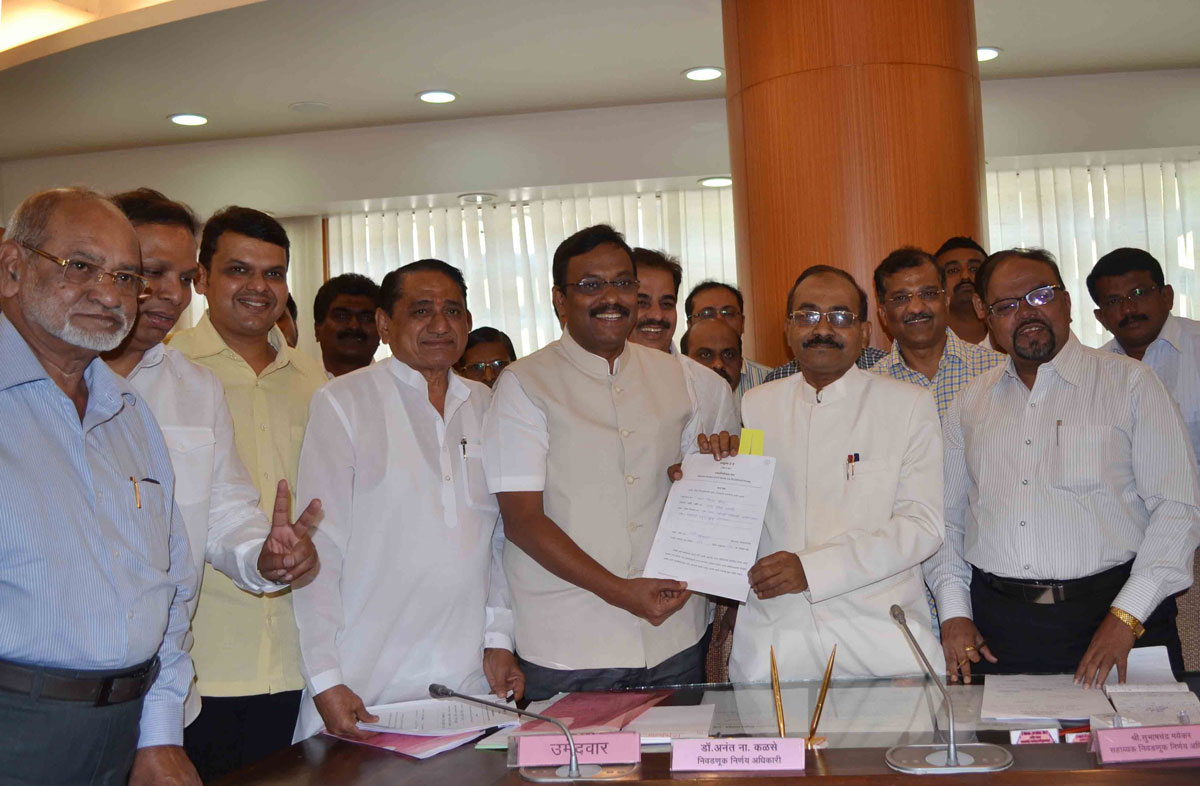 BJP Leader Vinod Tawde File a Nomination Form for Vidhan Parishad Election at Vidhan Bhavan.