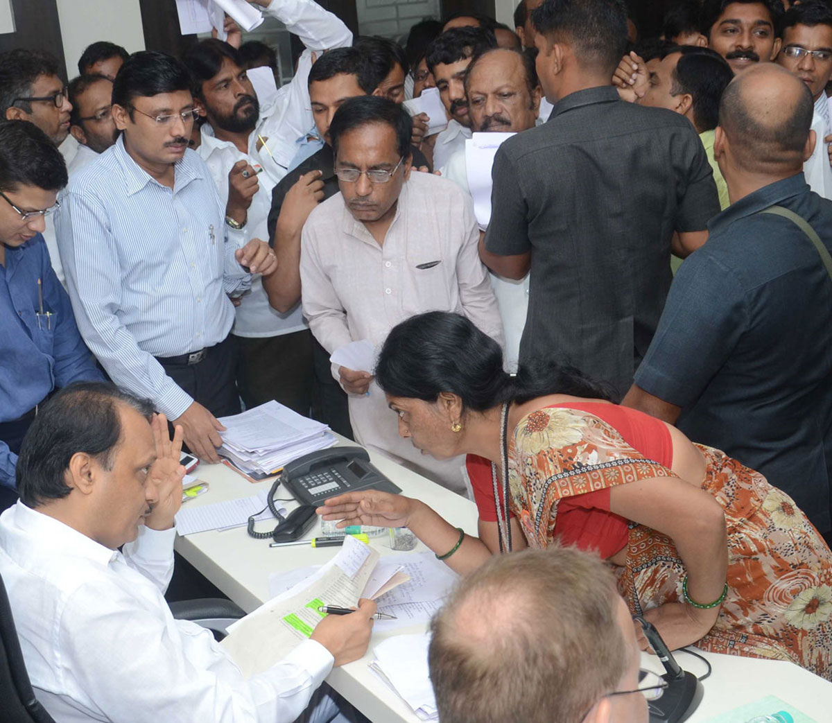 NCP Dy.Chief Minister Ajit Pawar during Janata Darbar at NCP Bhavan Nariman Point.