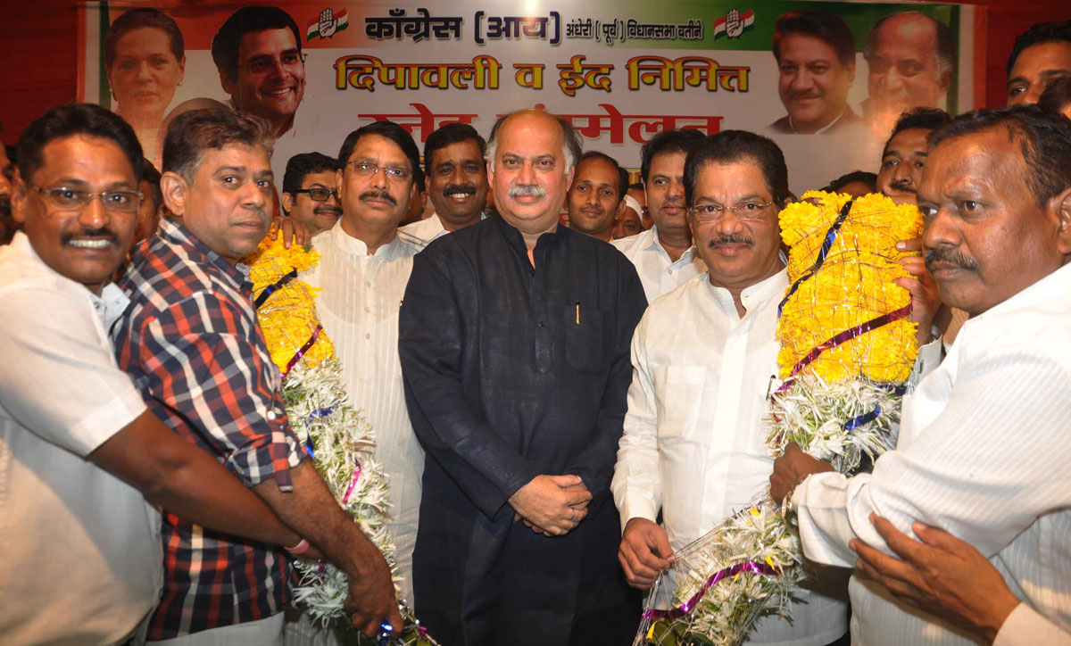 M.P.& EX.UNION MINISTER GURUDAS KAMAT & MINISTER SURESH SHETTY ON DIWALI-EID MILAN MELAVA AT ANDHERI.
