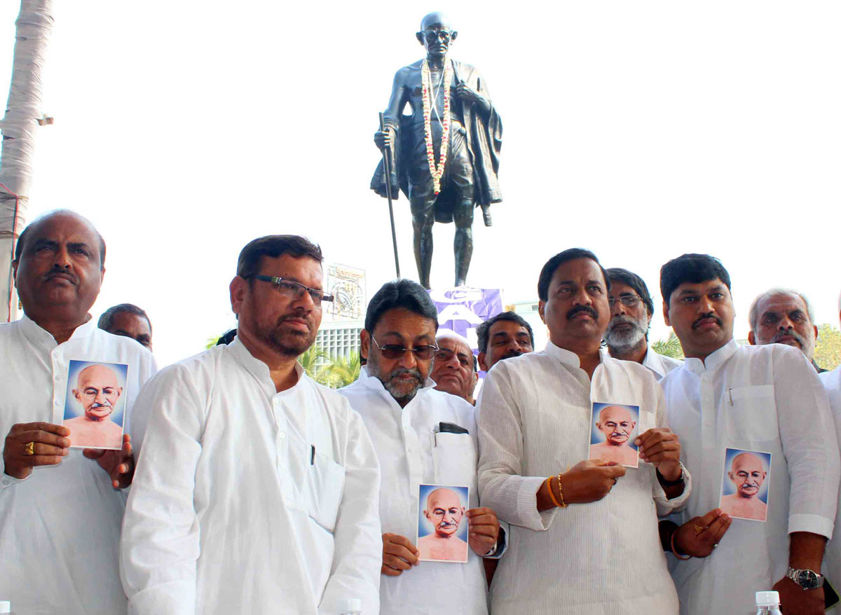 NCP Leaders Pay Tribute to Father of the Nation Mahatma Gandhi on His Death Anniversary at Mantaralaya.
