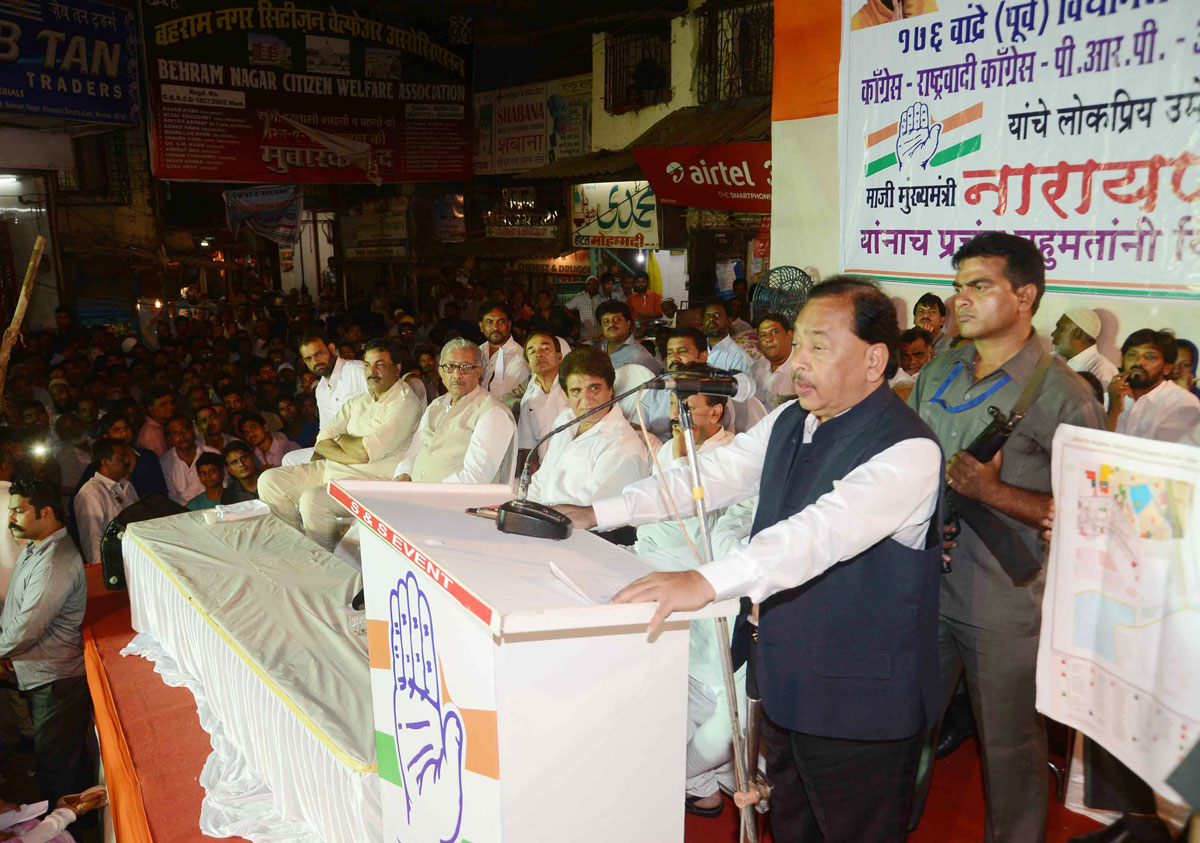 176-Bandra(E) Assembly Constituency Congress-NCP Candidate Narayanrao Rane Rally at Behram Nagar Bandra.