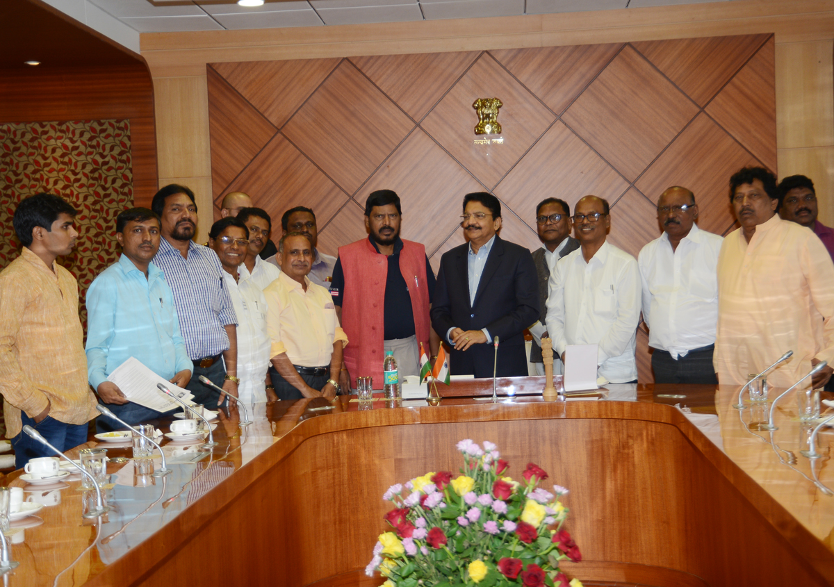 RPI Leader MP.Ramdas Athawale meets Governor Dr.Ch. Vidyasagar Rao at Raj Bhavan Mumbai.
