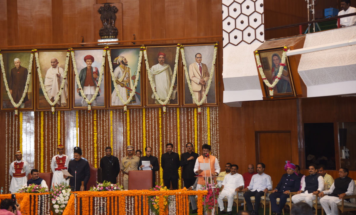 Minister's & State Minister's Swearing Ceremony in Cheif Presence of Governor Ch.Vidyasagar Rao,Chief Devendra Fadnavis at Vidhan Bhavan.