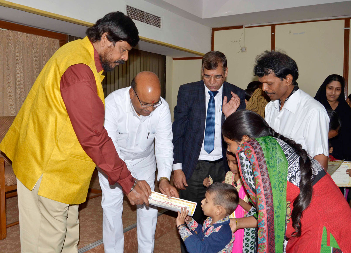 Central Ministers Ramdas Athawale & Thawarchand Gelhot at Ali Yavar Jung National Institute Bandra In Mumbai.