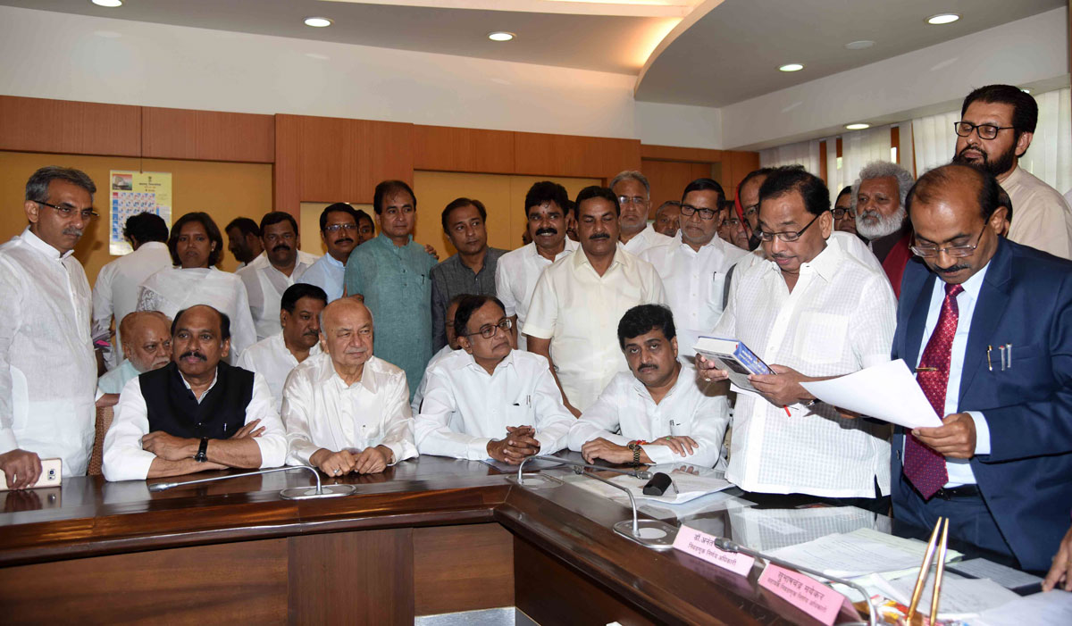 Congress Party Senior Leader P.Chidambaram & Narayanrao Rane Filed their Nomination at Vidhan Bhavan.
