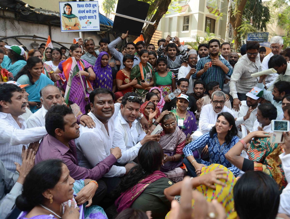 MP.Priya Dutt during Protest Rally against BMC.