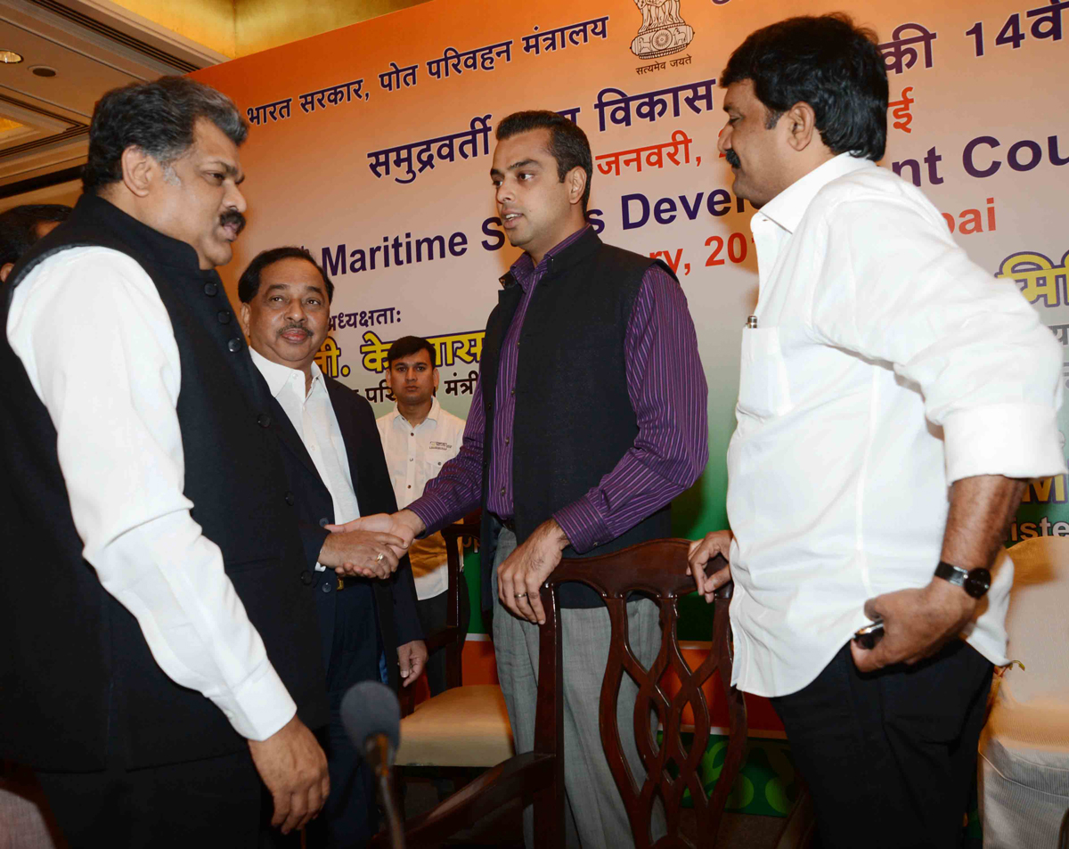 UNION MINISTER G.K.WASAN, MINISTER NARAYANRAO RANE, UNION MINISTER OF STATE MILIND DEORA IN 14th MARITIME STATES DEVELOPMENT COUNCIL MEETING AT TAJ HOTEL.