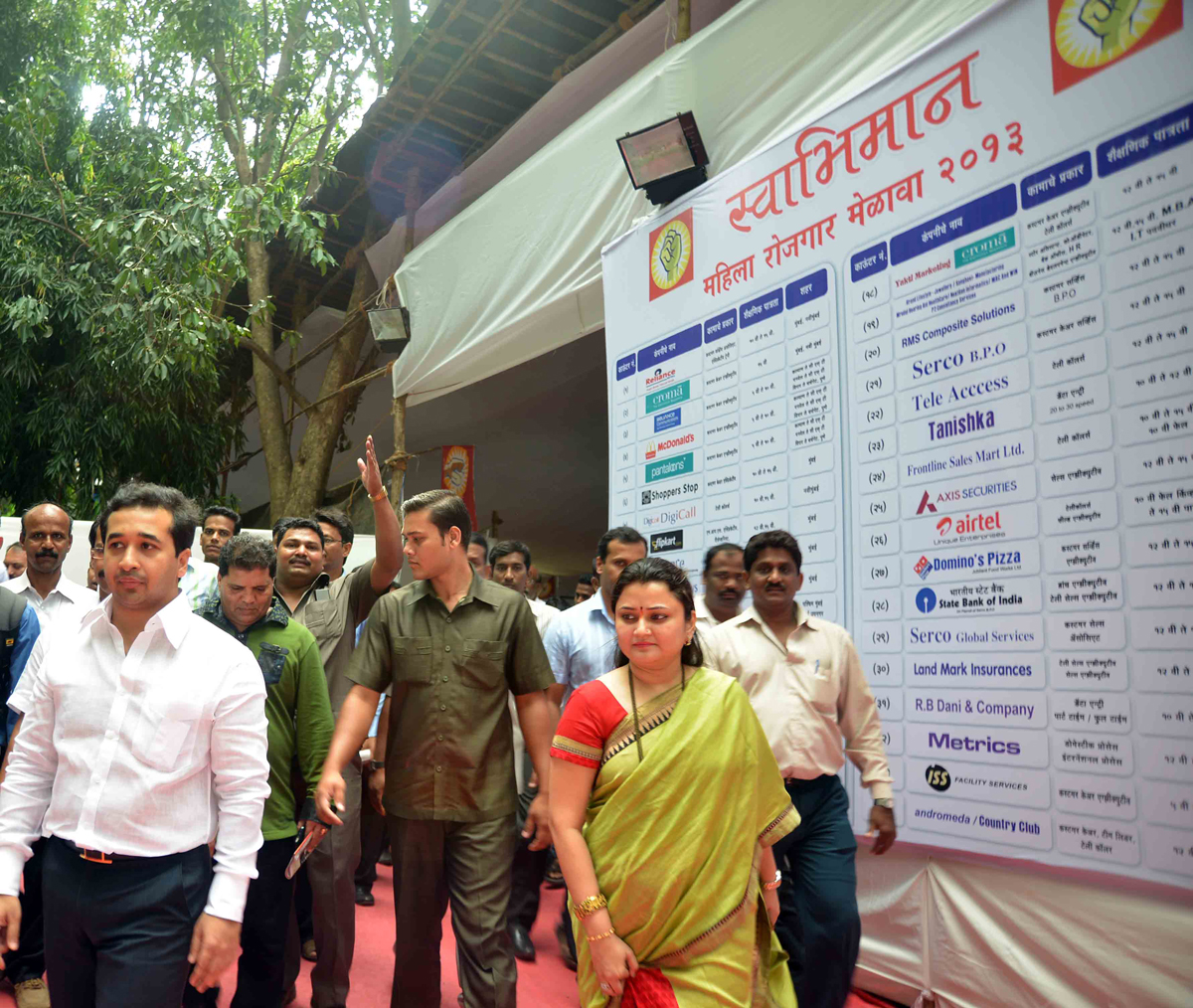 SWABIMAAN SANGHTNA PRESIDENT NITESH NARAYANRAO RANE DURING JOB FAIR AT PAREL.