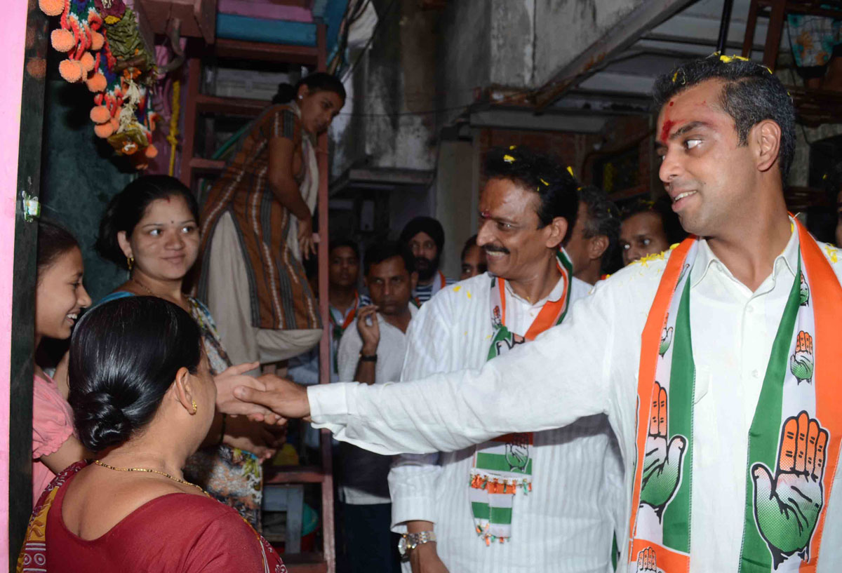 South Mumbai Congress/NCP/PRP (Kawade) Republican Party of India(Democratic)Alliance MP.Candidate Milind Deora Election Campaign Rally in South Mumbai Parliamentary Constituency at Byculla & Colaba Area.