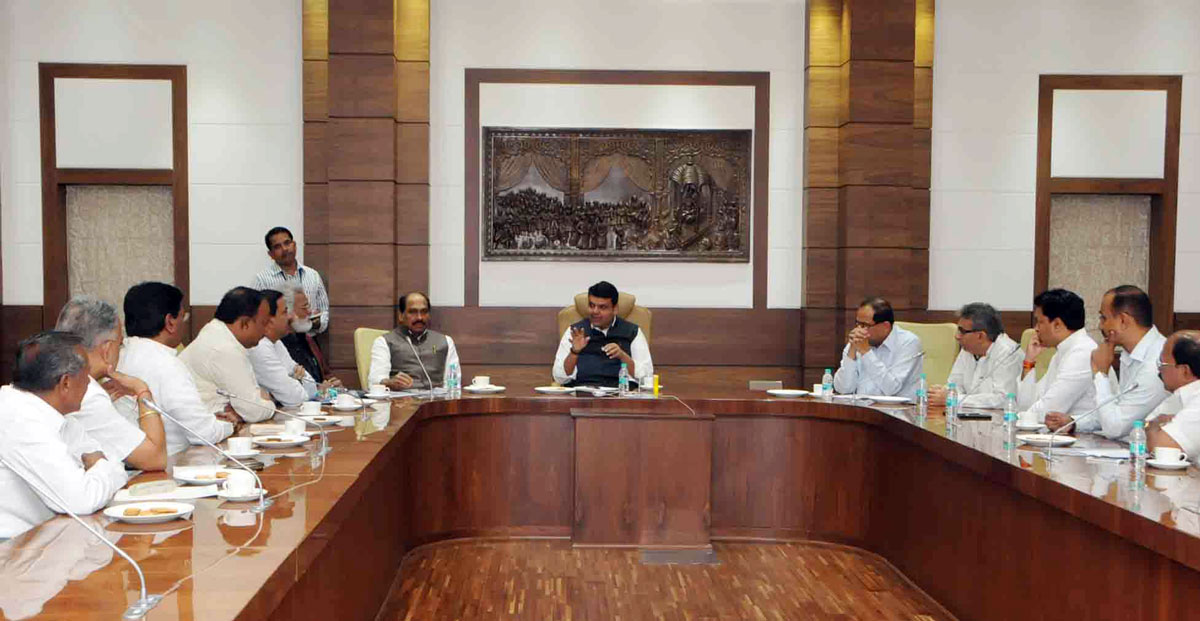 Congress Leaders Delegation Meets Chief Minister Devendra Fadnavis at Varsha Bunglow.
