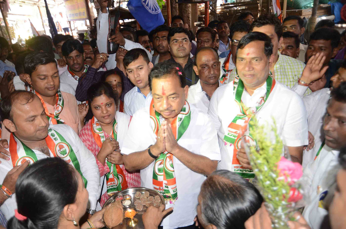 176-Bandra(E) Assembly Constituency Congress-NCP Candidate Narayanrao Rane Rally From Jaihind Nagar To Nirmal Nagar Bandra.