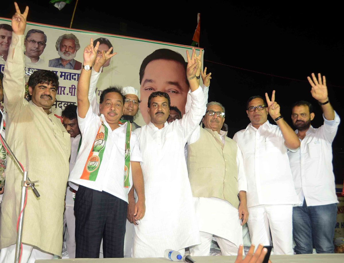 176-Bandra(E) Assembly Constituency Congress-NCP Candidate Narayanrao Rane Public Meeting at Behrampada Bandra.