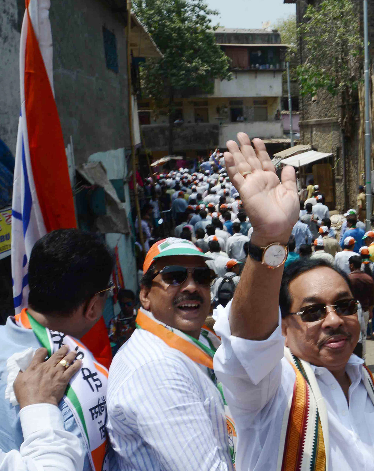 176-Bandra(E) Assembly Constituency Congress-NCP Candidate Narayanrao Rane "Maha Prachaar Rally" at Bandra.