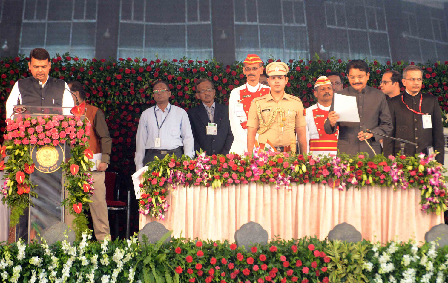 Oath Taking Ceremony of Chief Minister and Minister's of Maharashtra at Wankhede Stadium Mumbai.
