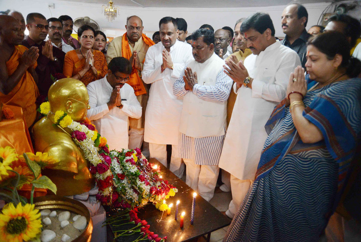Newly Appointed MPCC President Ashok Chavan at Tilak Bhavan Dadar.