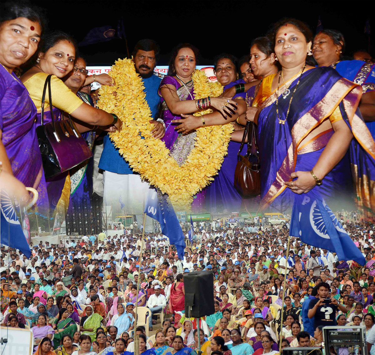 RPI Leader & MP Ramdas Athawale during RPI Rally at Bandra B.K.C.