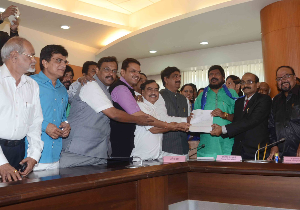 Mahayuti Candidate RPI Chief Ramdas Athawale Filled Rajya Sabha (MP) Nomination Form at Vidhan Bhavan.