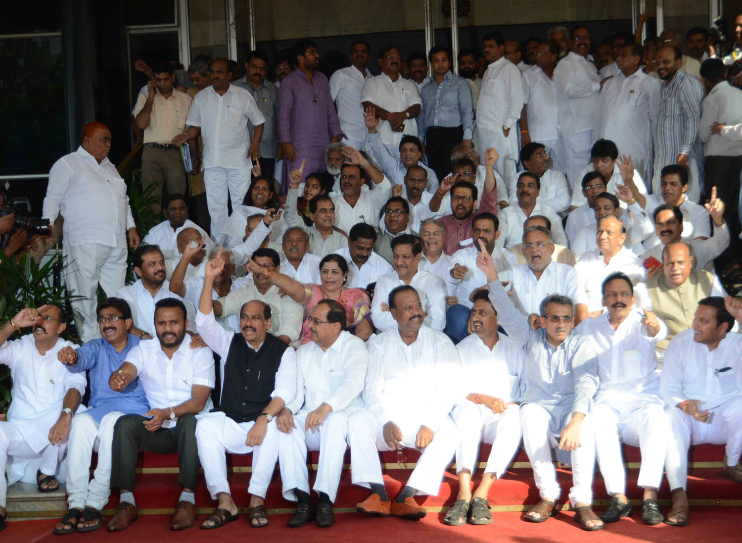 Congress MLA's Protest Against BJP Government on 3rd Day Assembly Session at Vidhan Bhavan Mumbai.