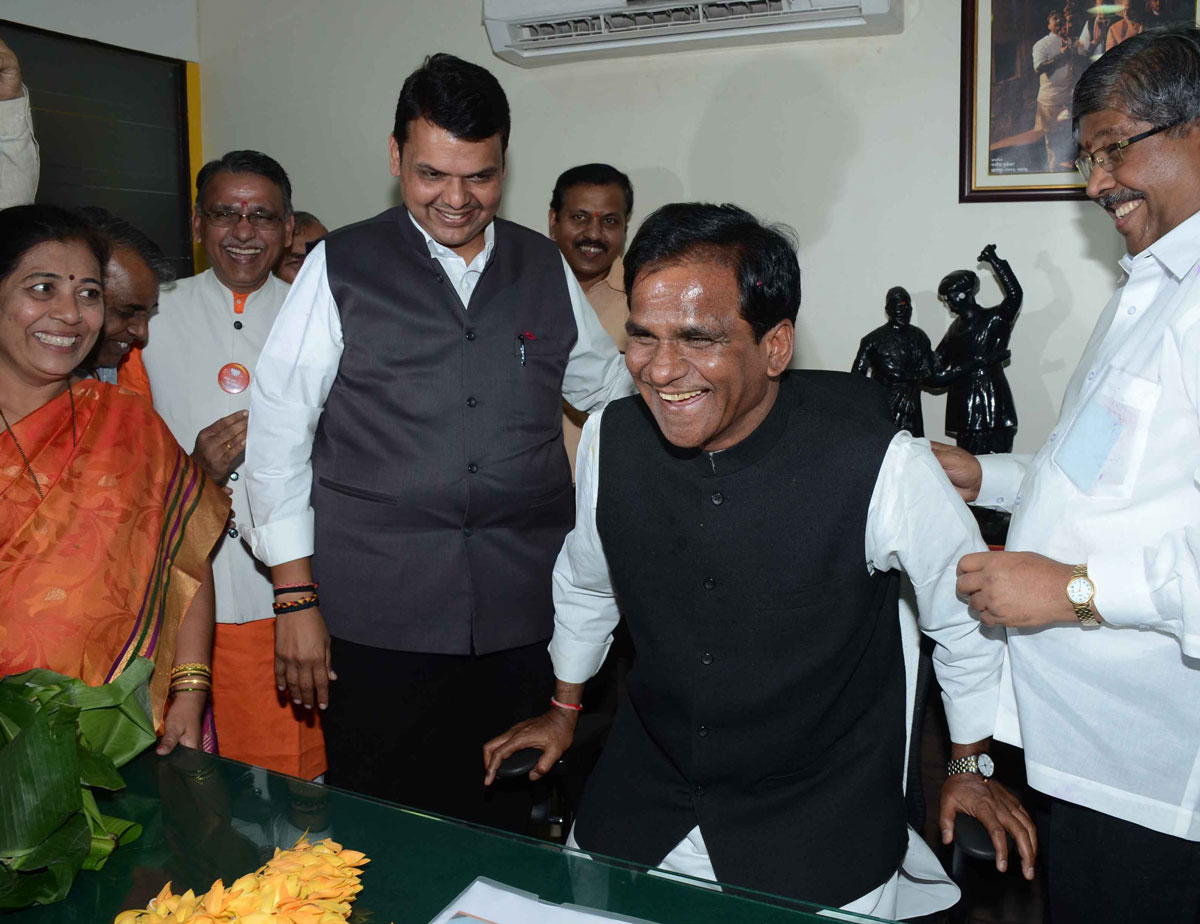 Newly Appointed BJP State President Raosaheb Danve-Patil Taking Charge at BJP State Office Nariman Point.