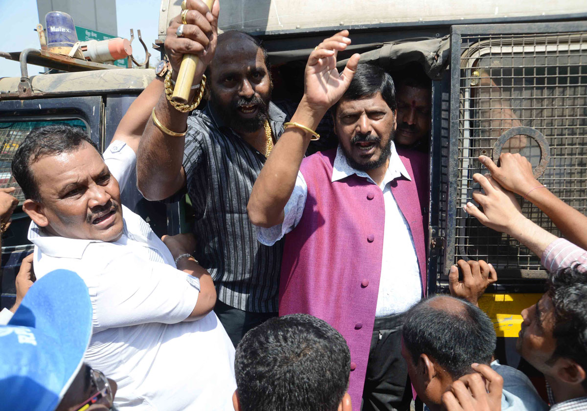 Rasta Roko Andolan by RPI Leader Ramdas Athawale at Chembur.