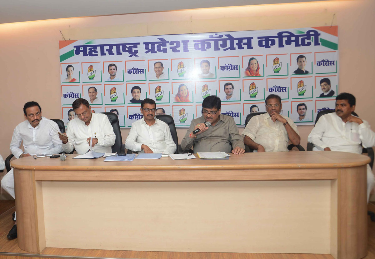 MPCC President  Ashok Chavan during Pradesh Meeting at Gandhi Bhavan.