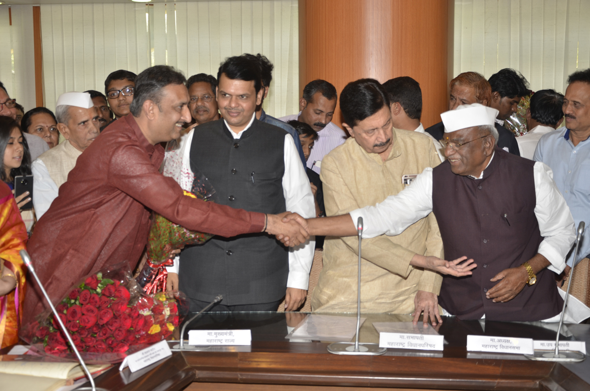 Newly Elected MLC's Oath Ceremony at Vidhan Bhavan in Chief Presence of Chief Minister Devendra Fadnavis,President Haribhau Bagde,Sabhapati Ramraje Nimbalkar.