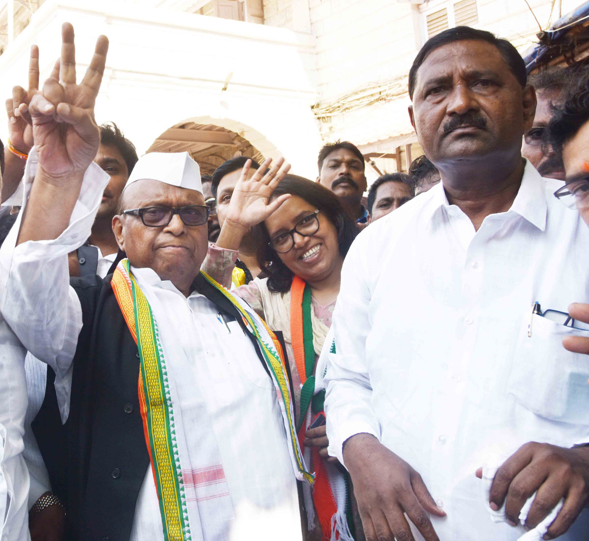 Mumbai South Central LS Congress Candidate Eknathrao Gaikwad Filed Nomination at Old Custom House Fort Mumbai.