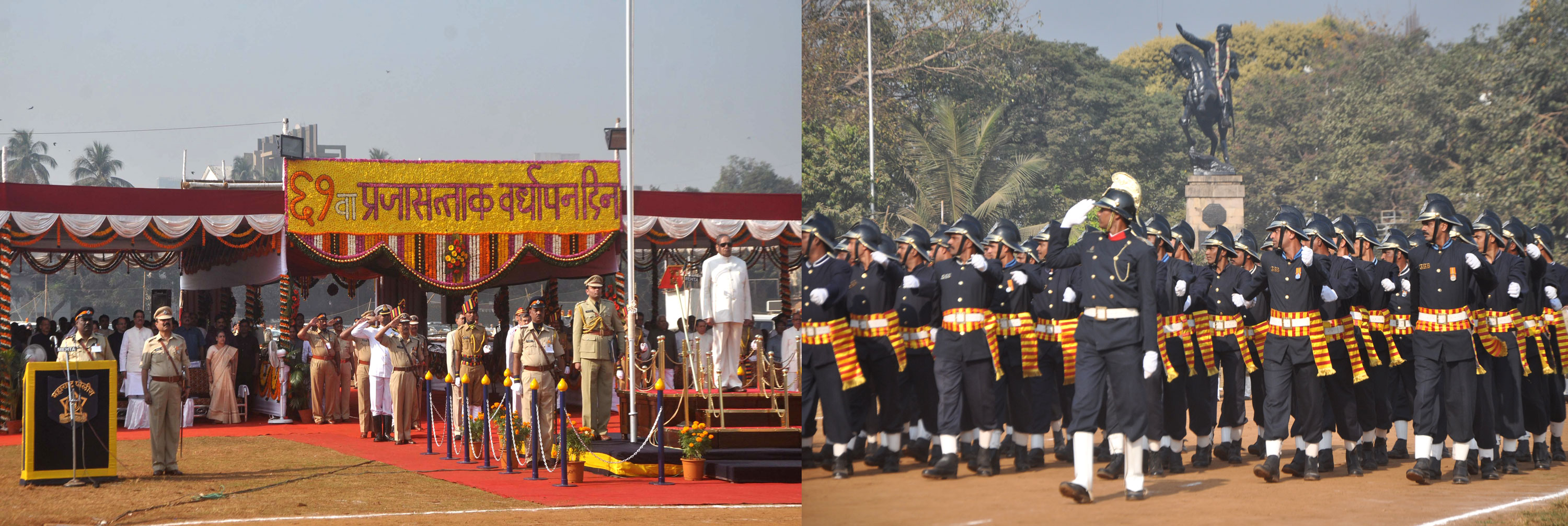 GOVERNOR K.SHANKAR NARAYANAN ON 61st REPUBLIC DAY AT DADAR SHIVAJI PARK.