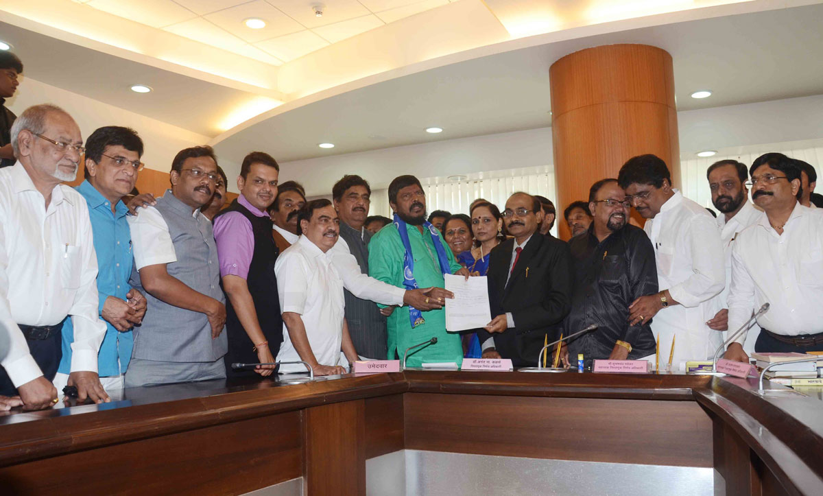 Mahayuti Candidate RPI Chief Ramdas Athawale Filled Rajya Sabha (MP) Nomination Form at Vidhan Bhavan.