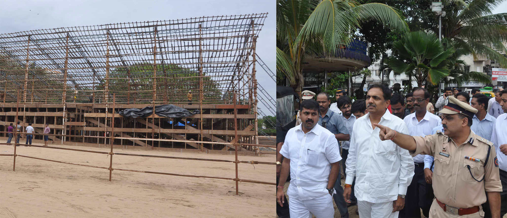 GUARDIAN MINISTER OF MUMBAI JAYANTRAO PATIL & MINISTER SACHIN BHAU AHIR VISIT GIRGAUM CHOWPATI .