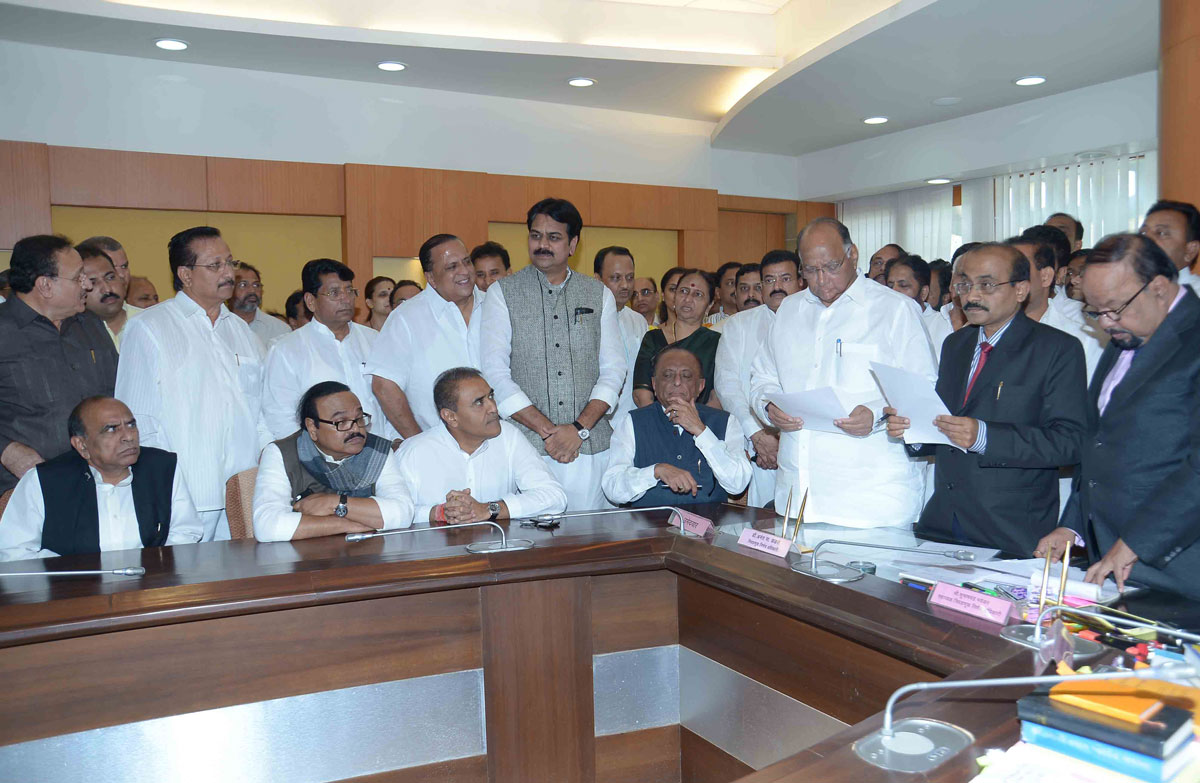 NCP Chief Sharad Pawar & Adv.Majid Memon  Filled Nomination Forms for Rajya Sabha at Vidhan Bhavan Mumbai.