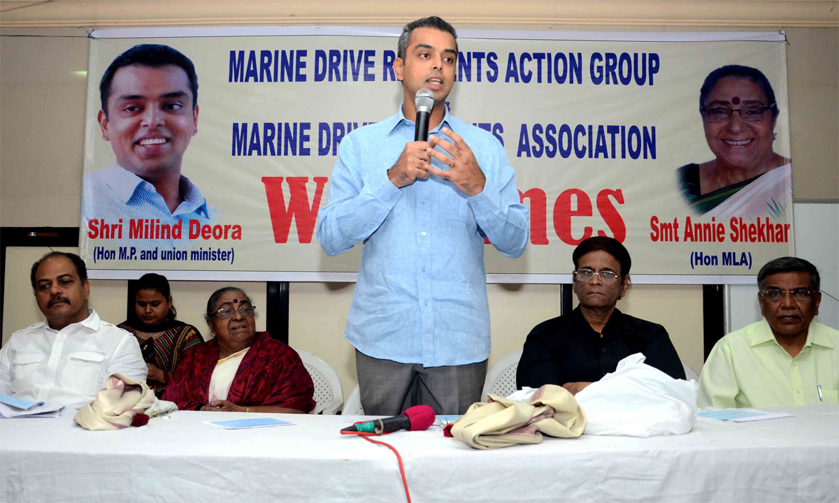 MP.& Union Minister Milind Deora Interactive Session & get-together with Marine Drive Residents Group & Association.