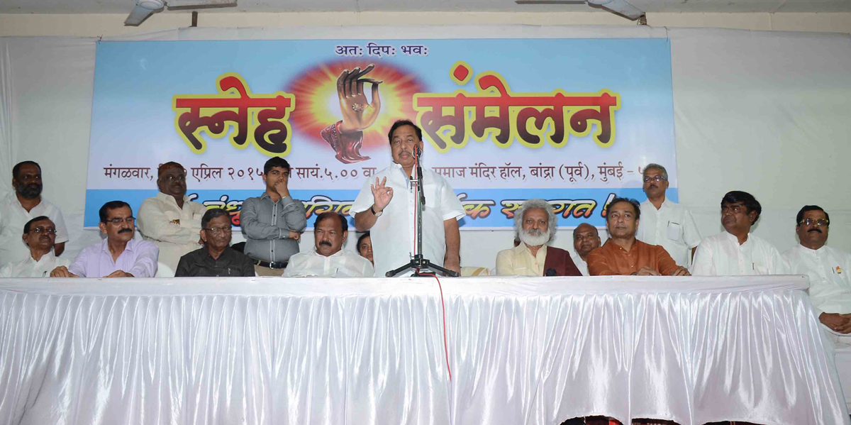 176-Bandra(E) Assembly Constituency Congress-NCP Candidate Narayanrao Rane During Sneh Sammelan at Bandra.