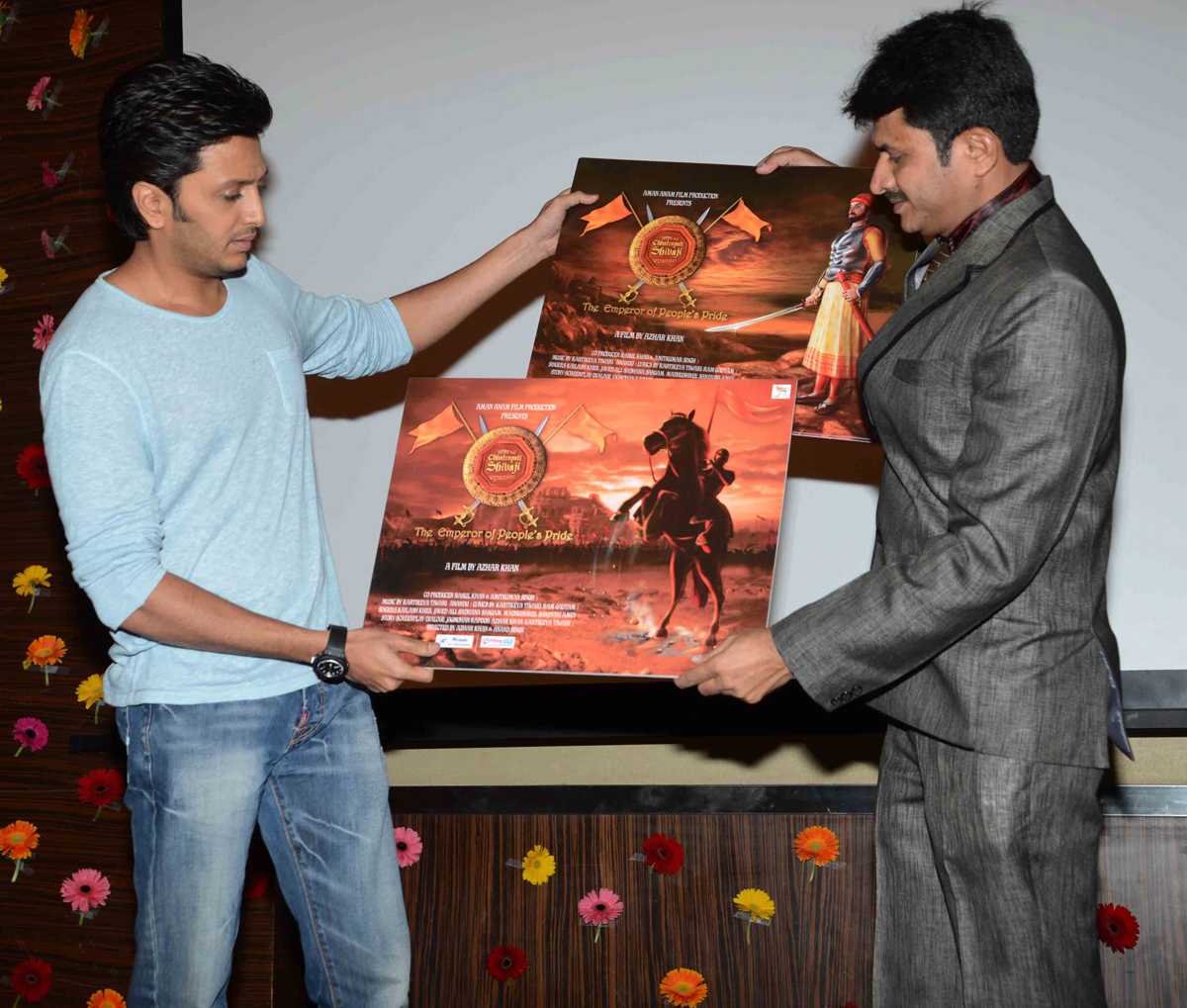 CINE STAR RITESH DESHMUKH FOR PROMO LAUNCH OF ANIMATION CHATRAPATI SHIVAJI AT HOTEL NOVOTEL JUHU.