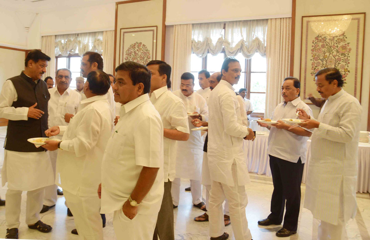 Tea Party by Chief Minister Prithviraj Chavan before Budget Session in Mumbai at Sahyadri Guest House.