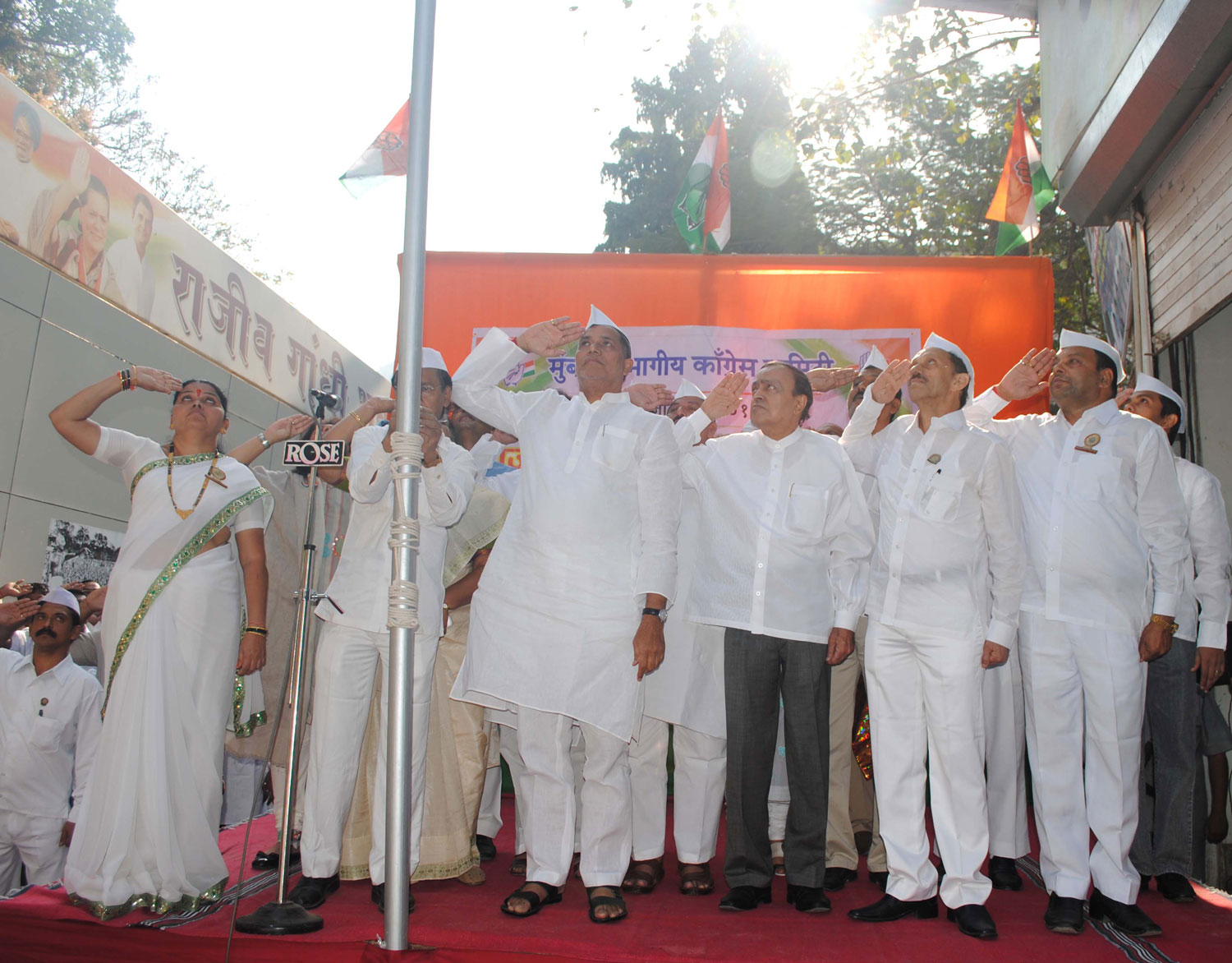 MUMBAI CONGRESS CELEBRATING 61st REPUBLIC DAY ON OCCASION UNION MINISTER MURLI DEORA & MRCC PRESIDENT KRIPASHANKAR SINGH & AT MUMBAI CONGRESS RAJIV GANDHI BHAVAN.