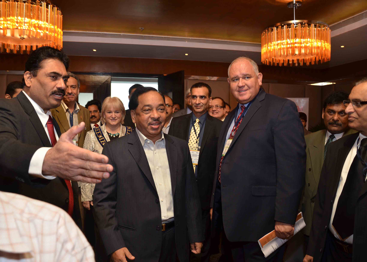 MINISTER OF INDUSTRIES NARAYANRAO RANE IN INDIAN BUSINESS LEADERS AT BKC BANDRA.