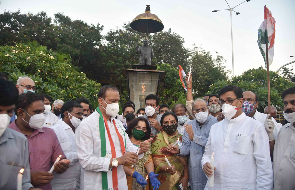 MPCC Silent Protest Candle March from Dr.Babasaheb Ambedkar Statue to Central Library.