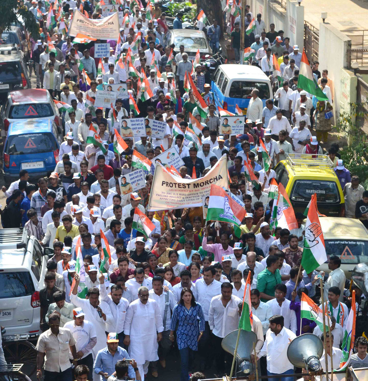 MP.Priya Dutt during Protest Rally against BMC.