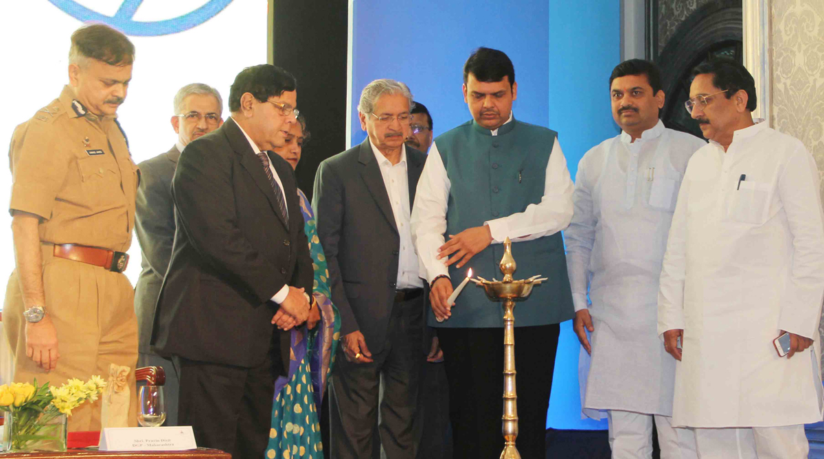 CM Devendra Fadnavis Launch Phase-01 Of Mumbai City Surveillance Project (Mumbai CCTV) at Hotel Taj Colaba.