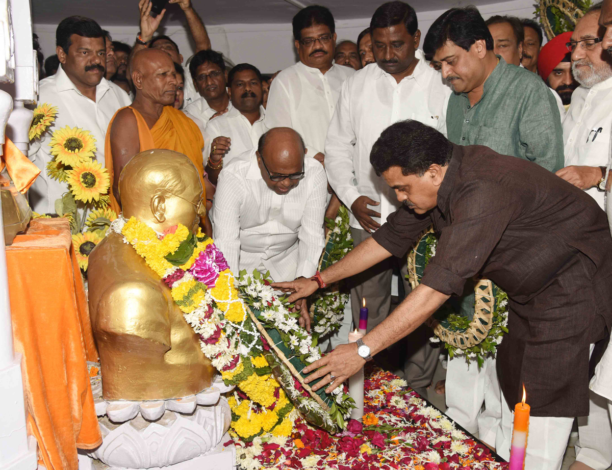Congress Leader's Tribute to Bharat Ratna Dr.Babasaheb Ambedkar on Mahaparinirvan Din at Chaityabhumi Dadar.